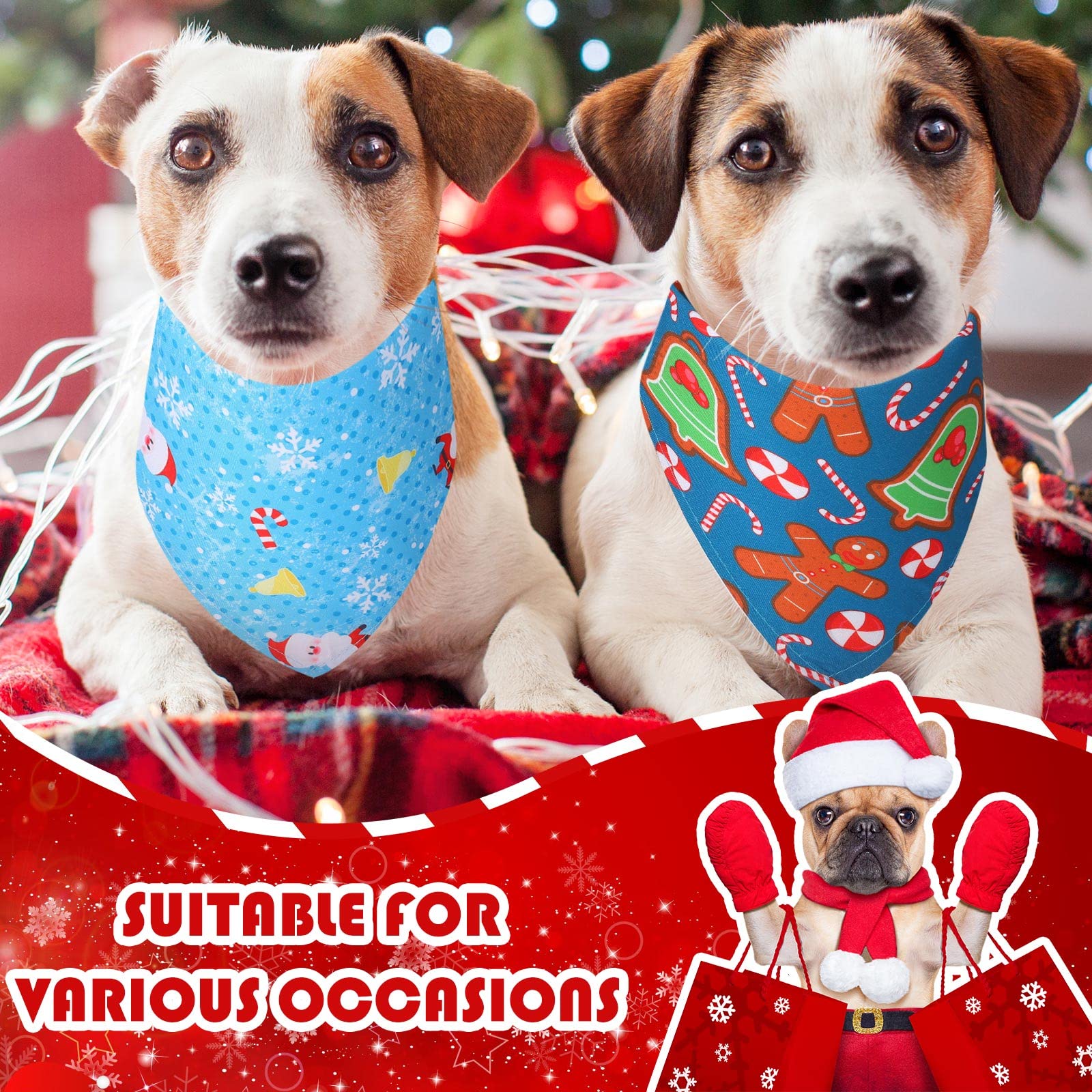 Kigeli dog bandana variety patterns showing multiple holiday looks