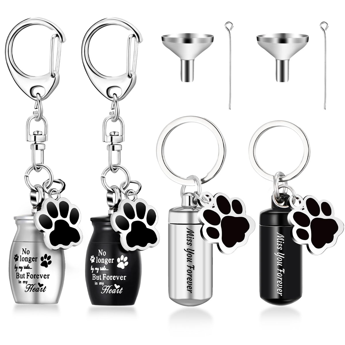 Kigeli paw-print pot keepsake keychain holding dog ashes for daily remembrance