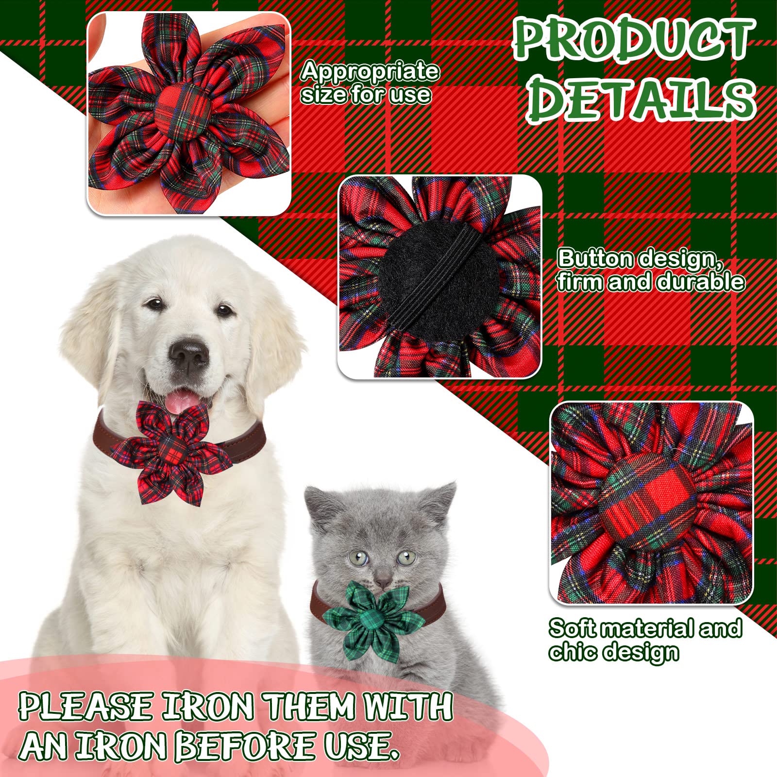 Kigeli plaid collar flower closeup 05 highlights soft material and detailed design