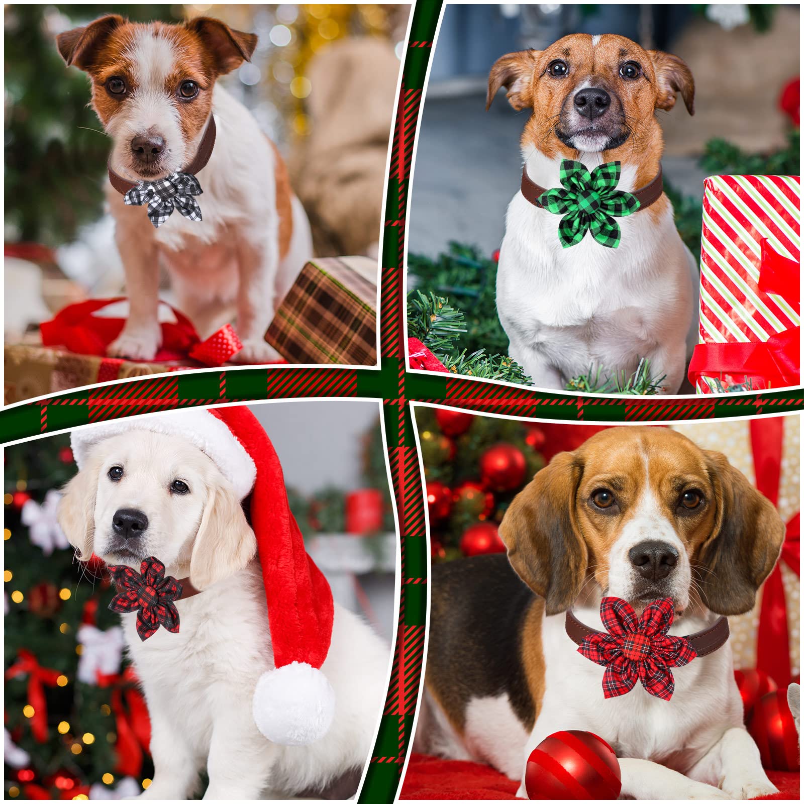 Kigeli plaid collar flower variety 07 offers playful festive accessories for cats and dogs