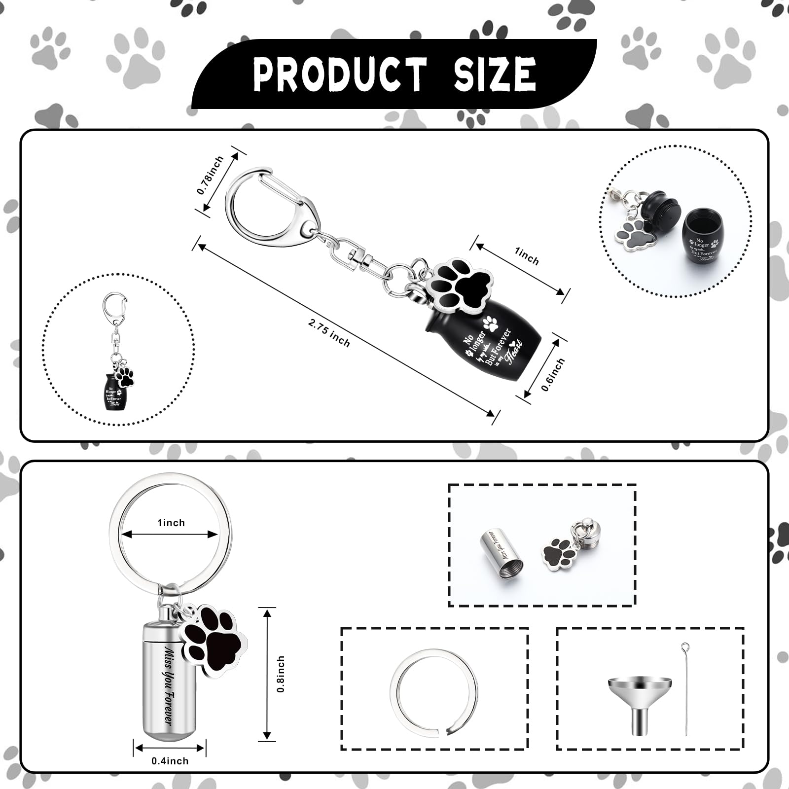 Kigeli portable keepsake pendant with filling tools for easy ash handling