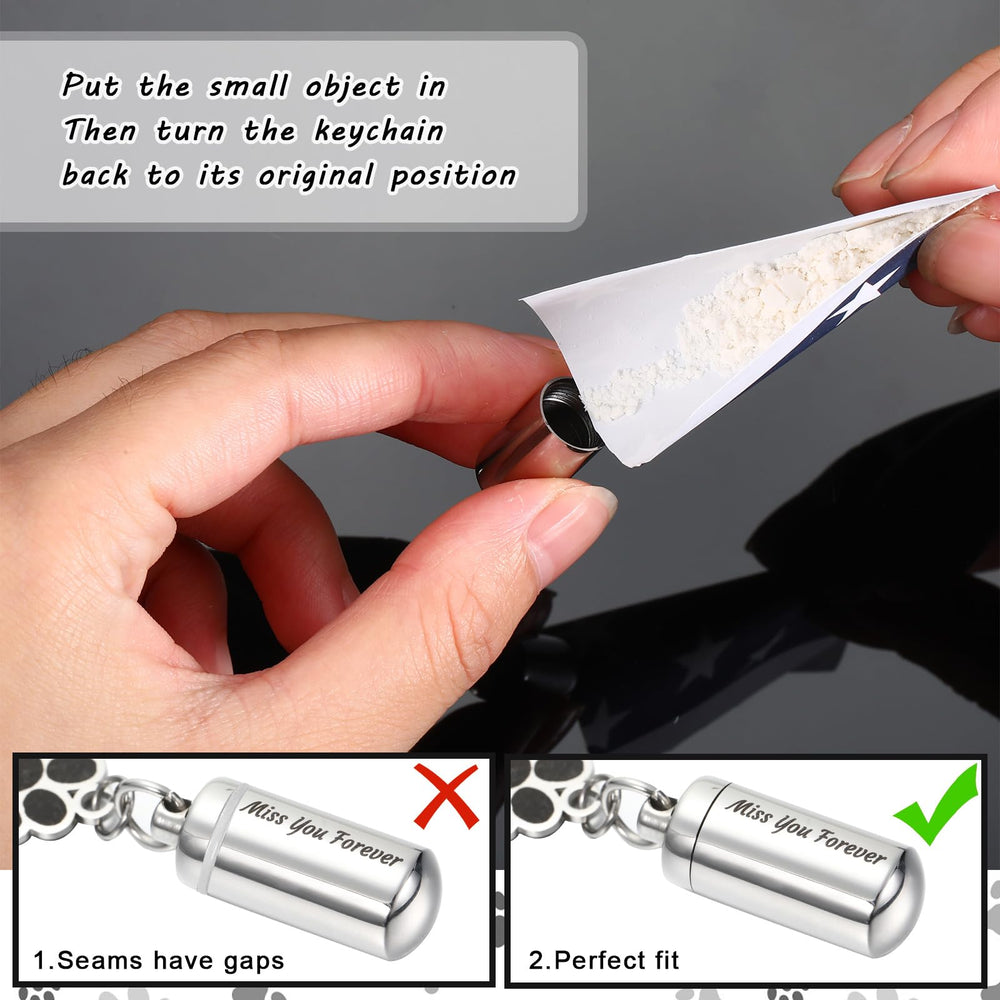 Kigeli stainless-steel dog ashes keychain durable rust-resistant keepsake