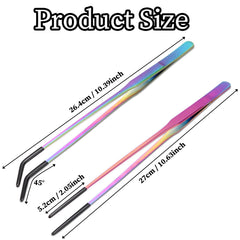 KIIDAS curved reptile tongs 10.6in reach into tanks safely.