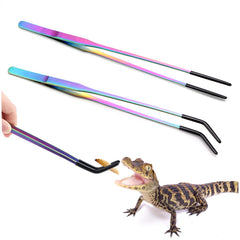 KIIDAS straight reptile tongs 10.6in for precise feeding.