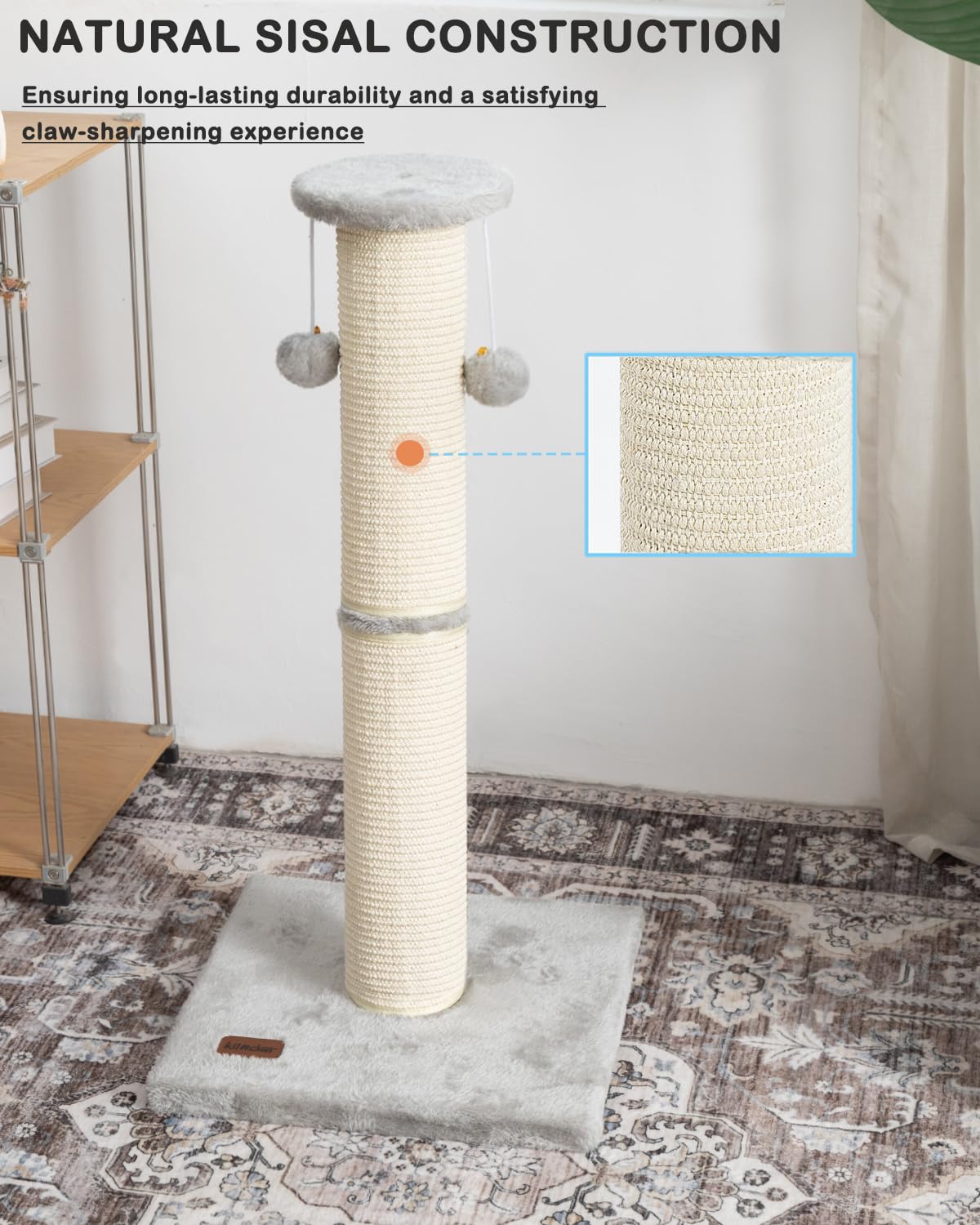 Kilodor weighted-base keeps the post stable during vigorous scratching.