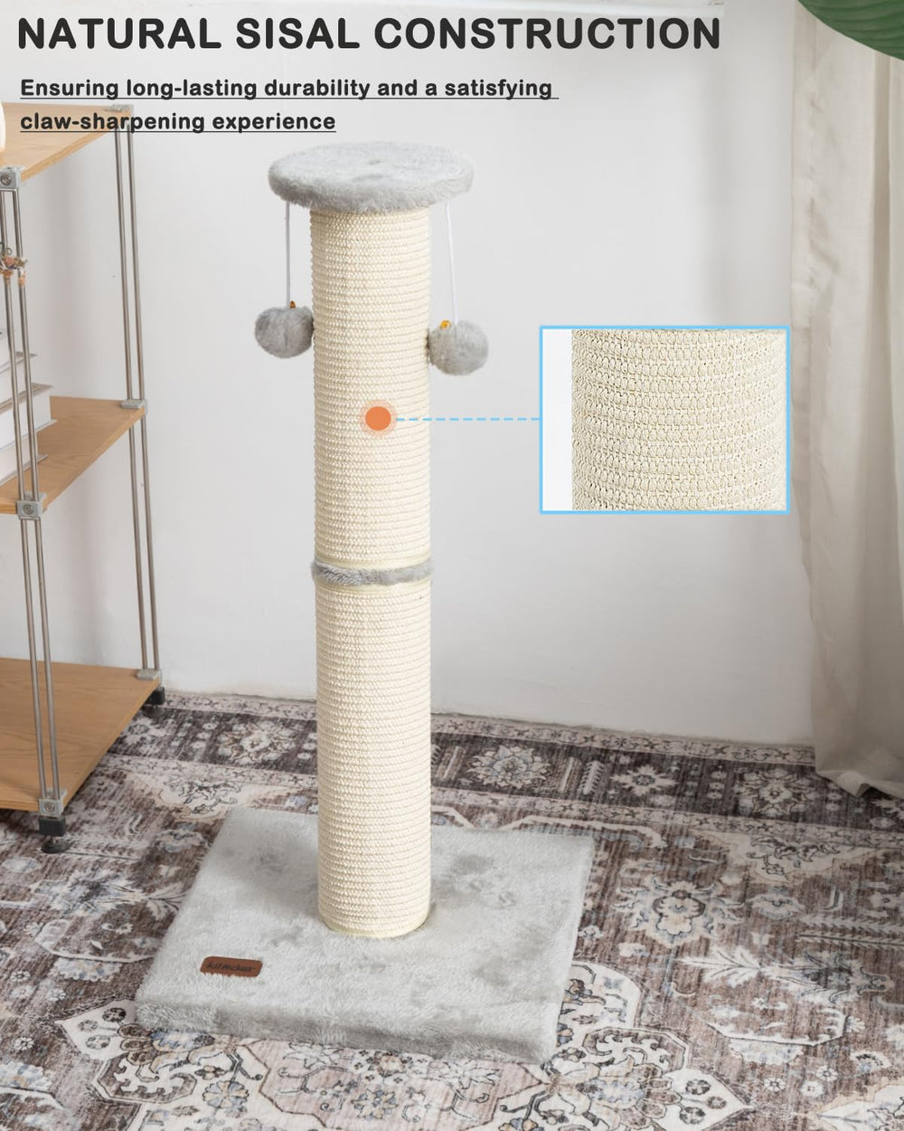Kilodor weighted-base keeps the post stable during vigorous scratching.