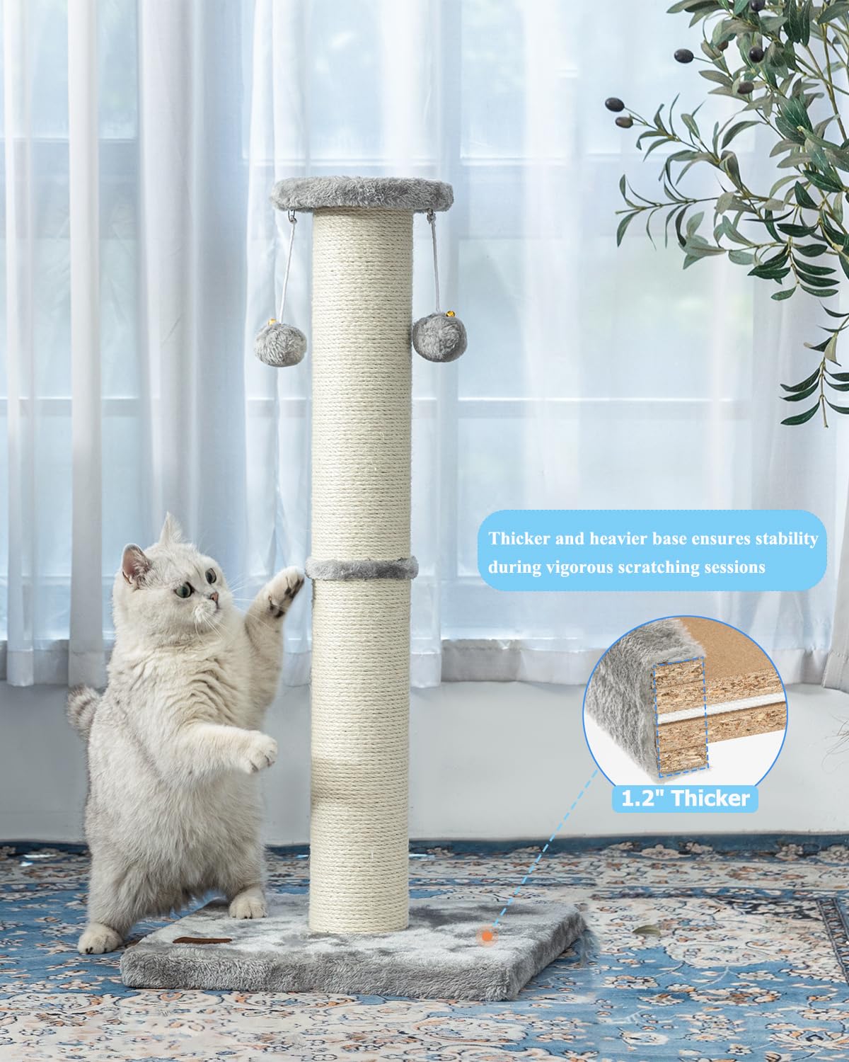 Kilodor grey finish image demonstrates decor-friendly post for indoor cats.