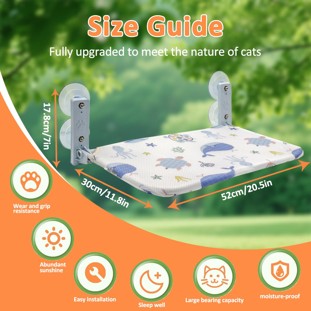 Kiluiu cat window perch foldable design for easy storage behind curtains