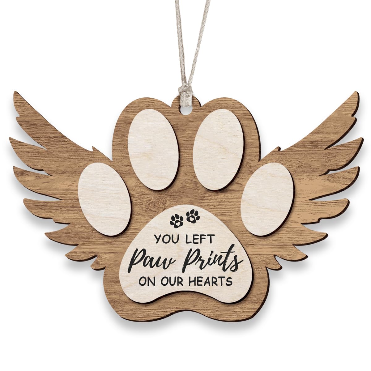 KilyHome Angel Wings Paw Print Ornament memorial keepsake for pets during holidays.