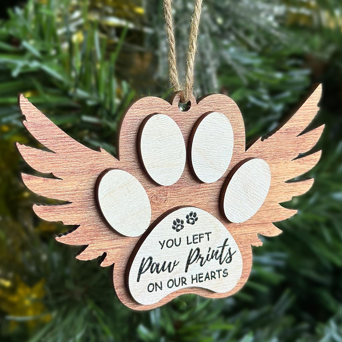 KilyHome Dog Memorial Ornament features paw print design for pet loss remembrance.
