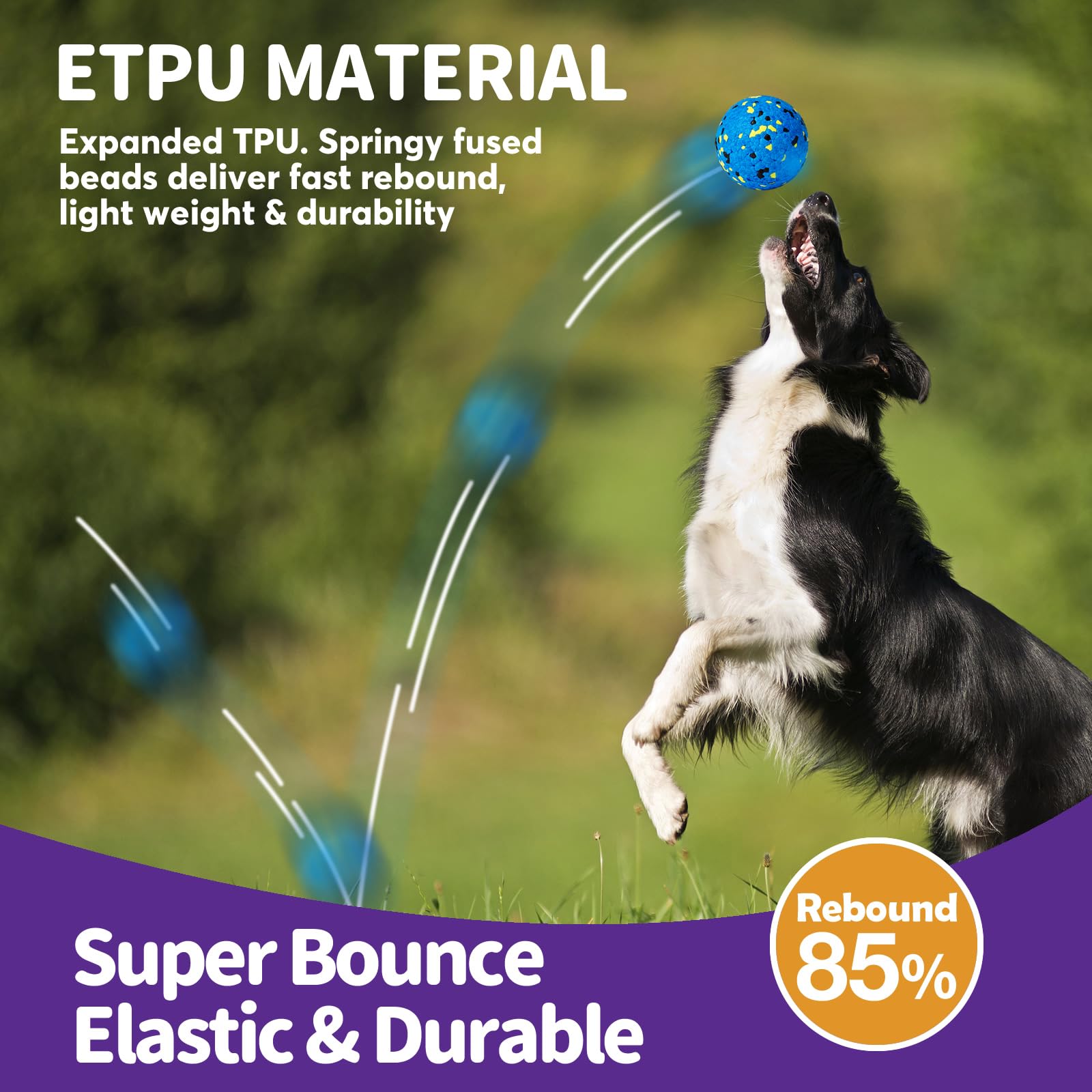 Kimee 3-pack dog balls set for varied play and quick swaps