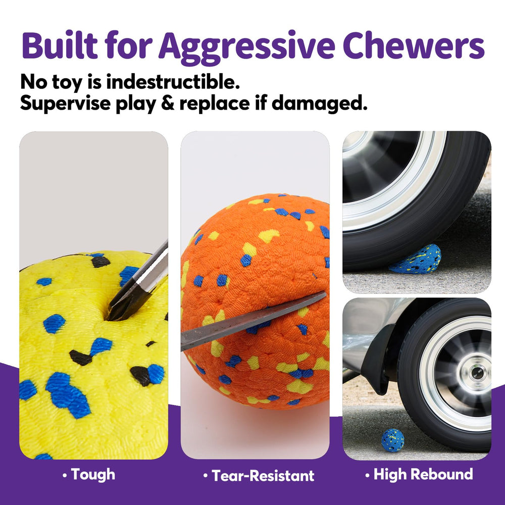 Kimee 3D-texture dog ball close-up showing three-dimensional surface for comfortable chew