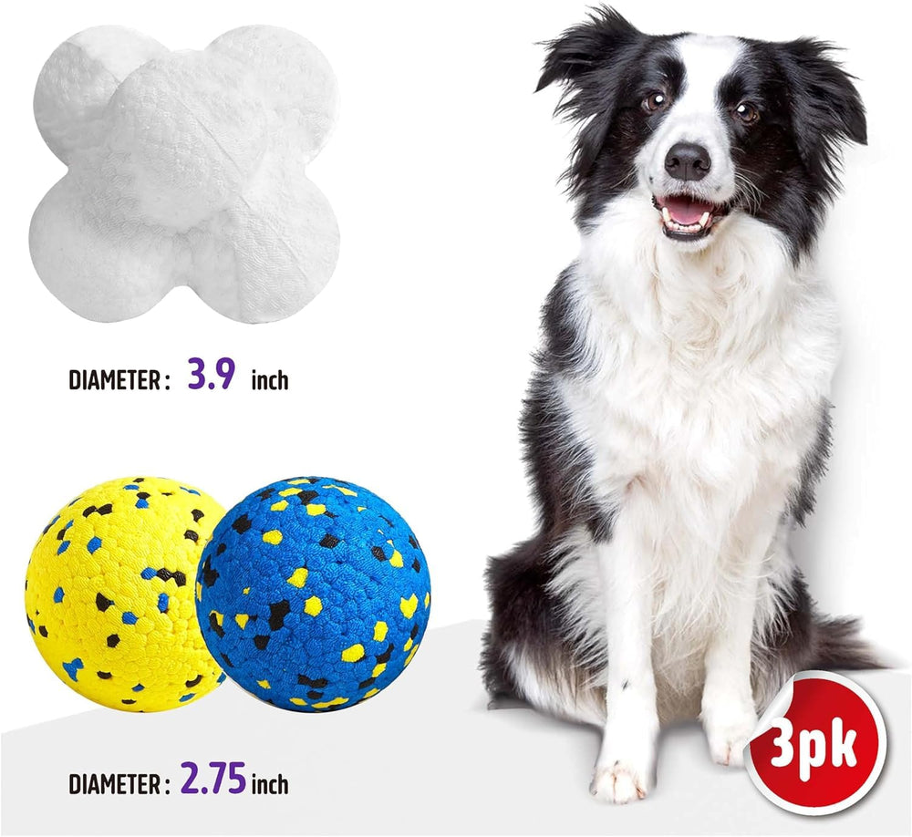 Kimee dog balls color contrast blue yellow boosts visibility during play