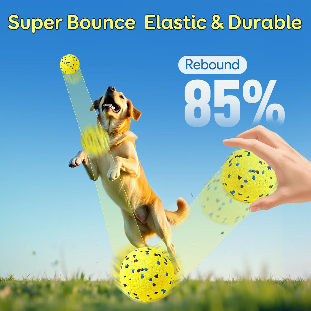 Kimee dog balls dental-texture aids mouth-cleaning through natural chewing.