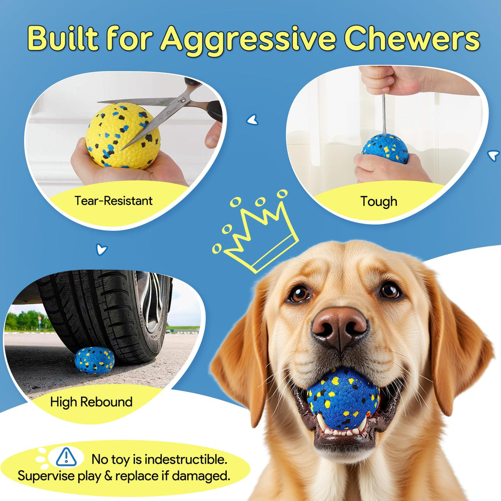 Kimee dog balls durable-chewer withstands rough chewing during active games.