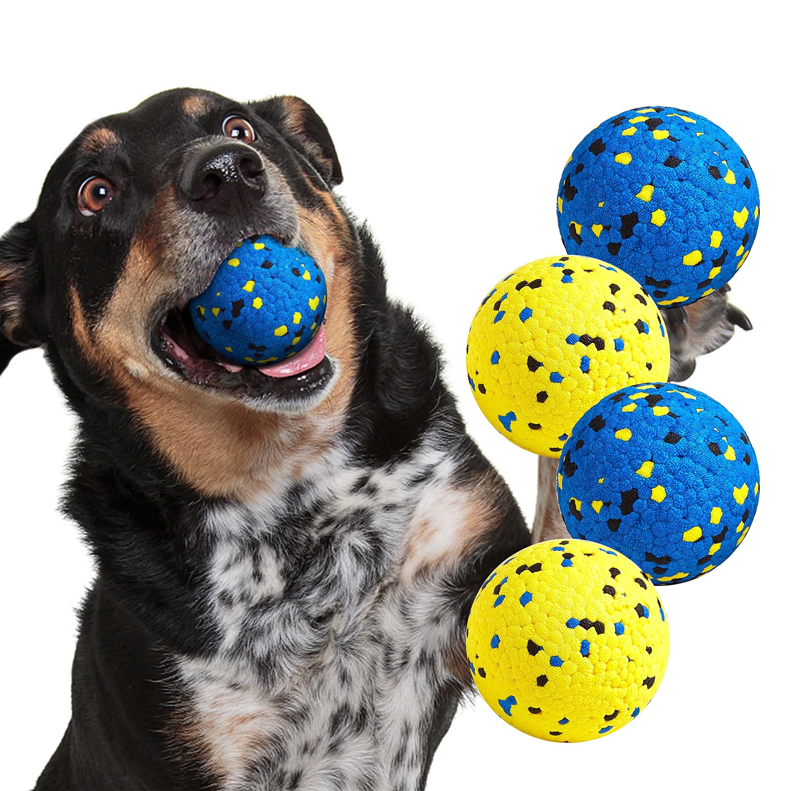 Kimee dog balls front view highlights durable chew-friendly design for aggressive chewers.