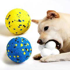 Kimee dog balls front view—durable bite-proof chew toy for aggressive chewers