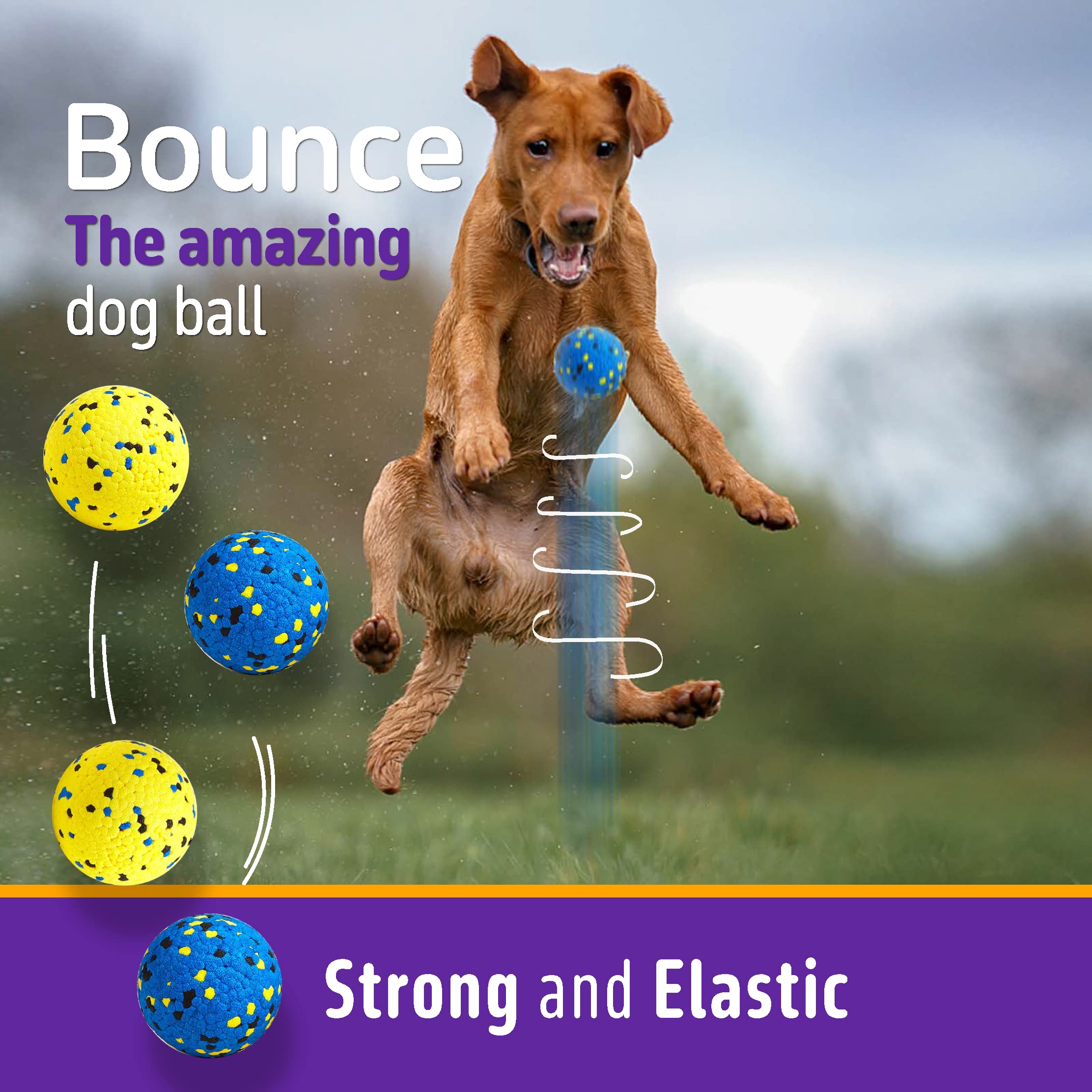 Kimee dog balls teeth-cleaning ridges help clean teeth during chew.