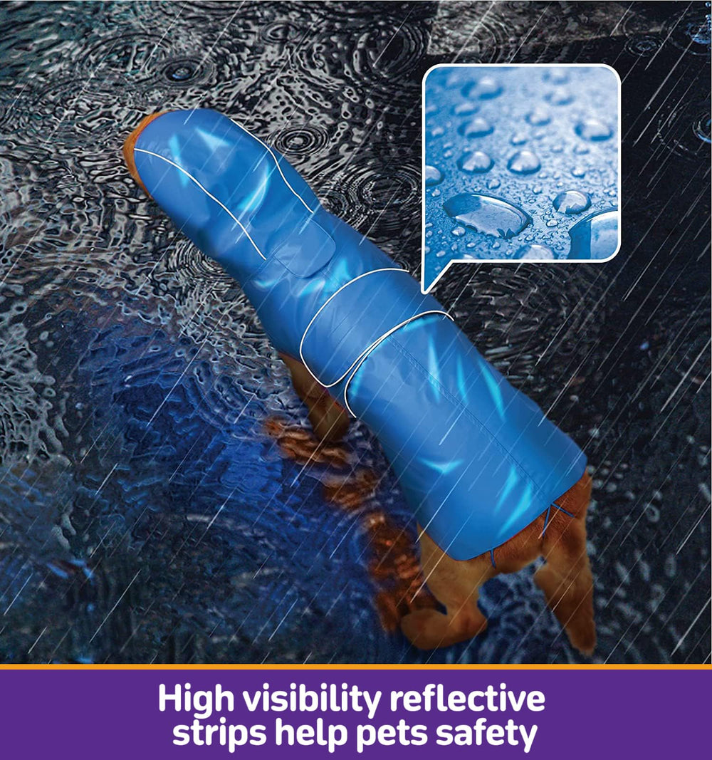 Kimee dog raincoat leash hole detail for easy on-the-go walks