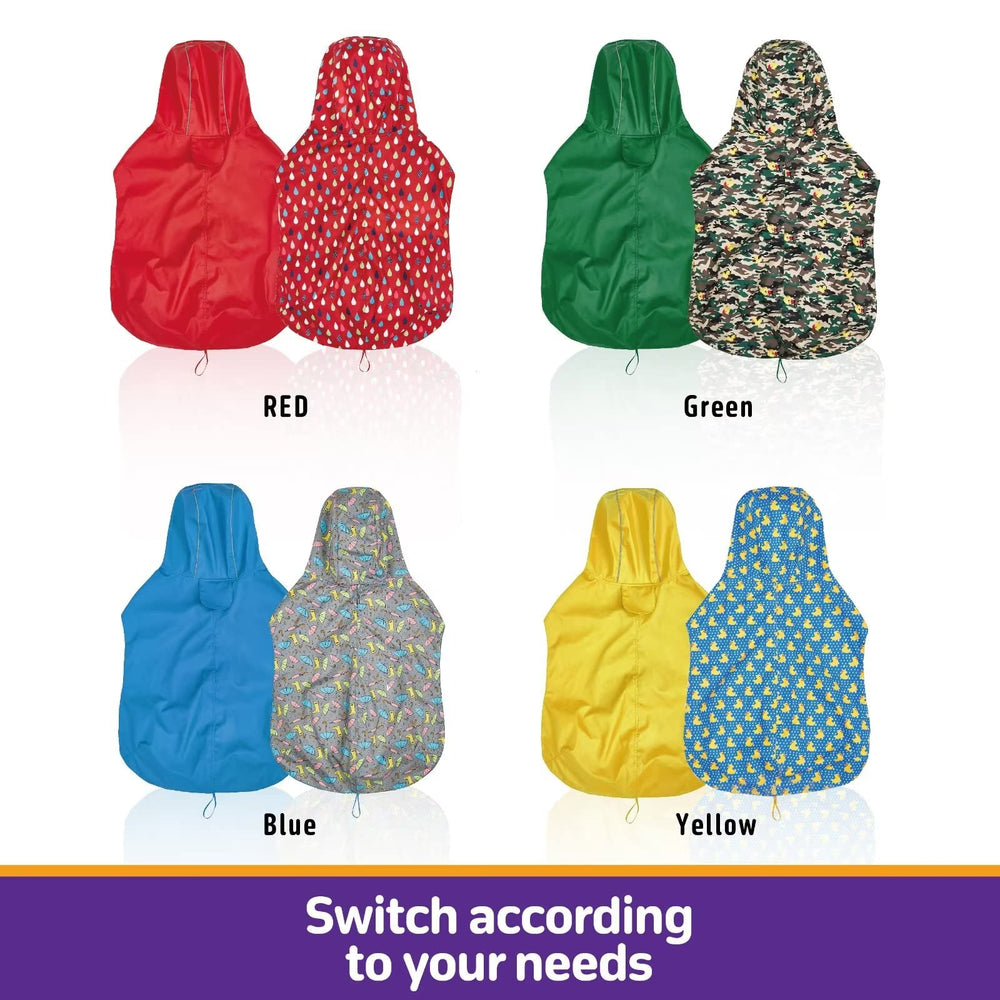Kimee dog raincoat size chart to help choose the right size