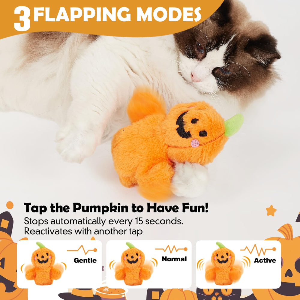 Kimee Halloween Catnip Toys pumpkin wings image highlighting interactive motion for entertainment