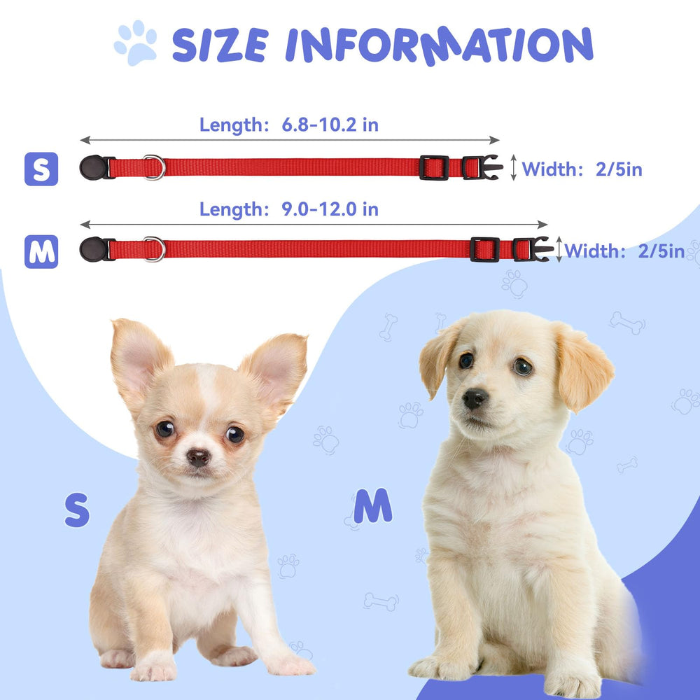 Kimgep adjustable two-size collars fit small to medium puppies.