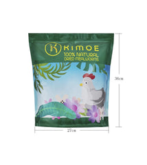 Kimoe mealworms sealed bag close-up, supports egg quality and immune resilience