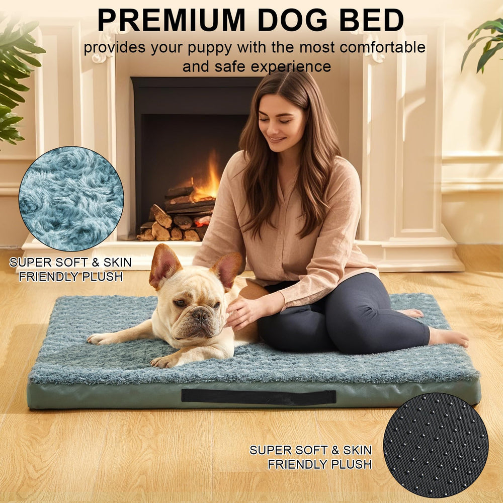 Kimpets waterproof dog bed protects against spills and accidents.