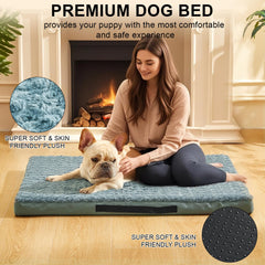 Kimpets waterproof dog bed protects against spills and accidents.