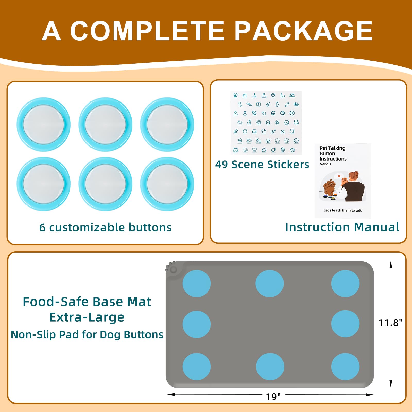 KIMPOK non-slip silicone mat with placement dots keeping buttons organized.