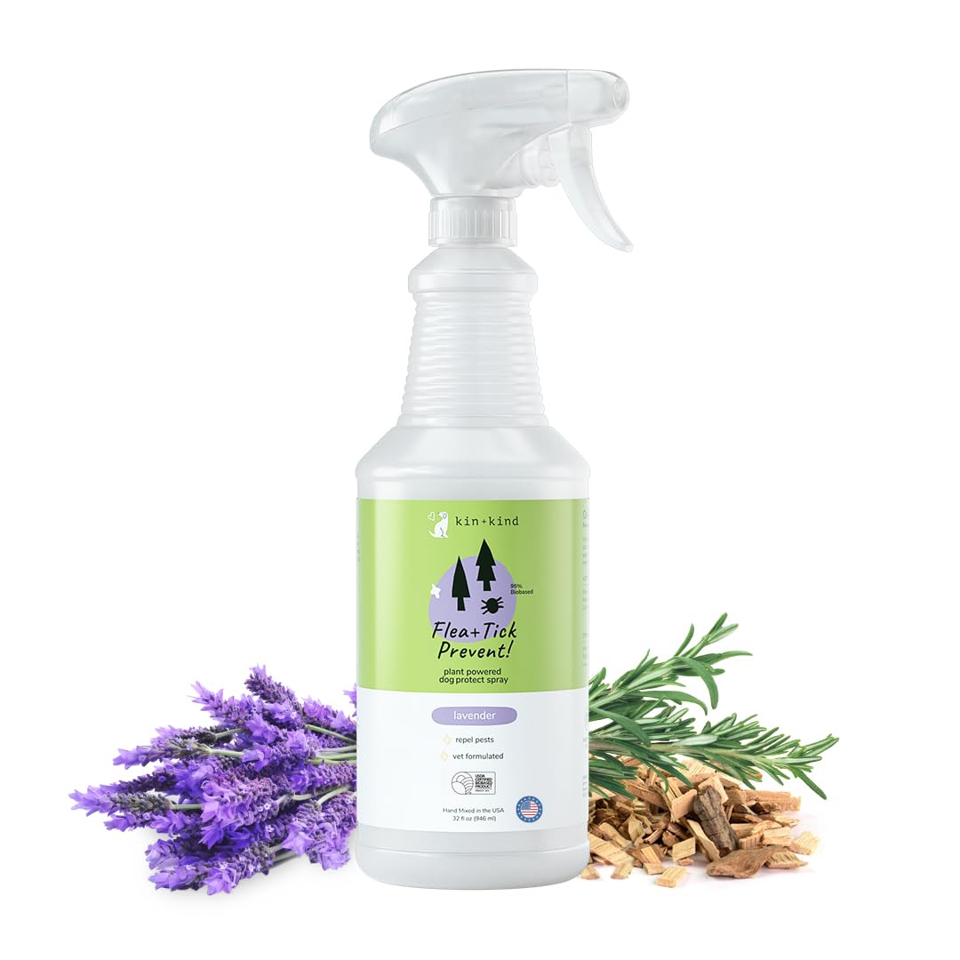 kin+kind flea-tick-spray bottle for dogs provides gentle pest protection