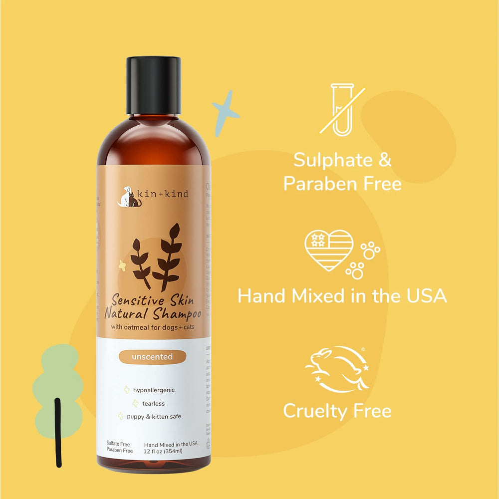 kin+kind coconut oil image emphasizes nourishing moisture for coats and healthier shine
