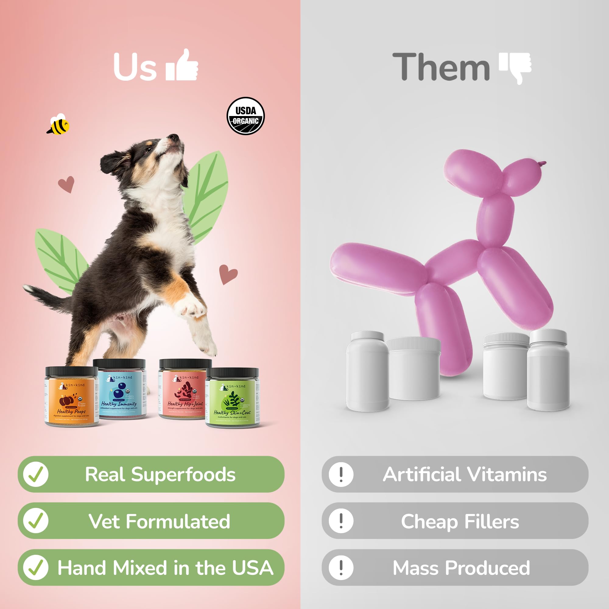 kin-kind organic ingredients like coconut and flax seed shown together
