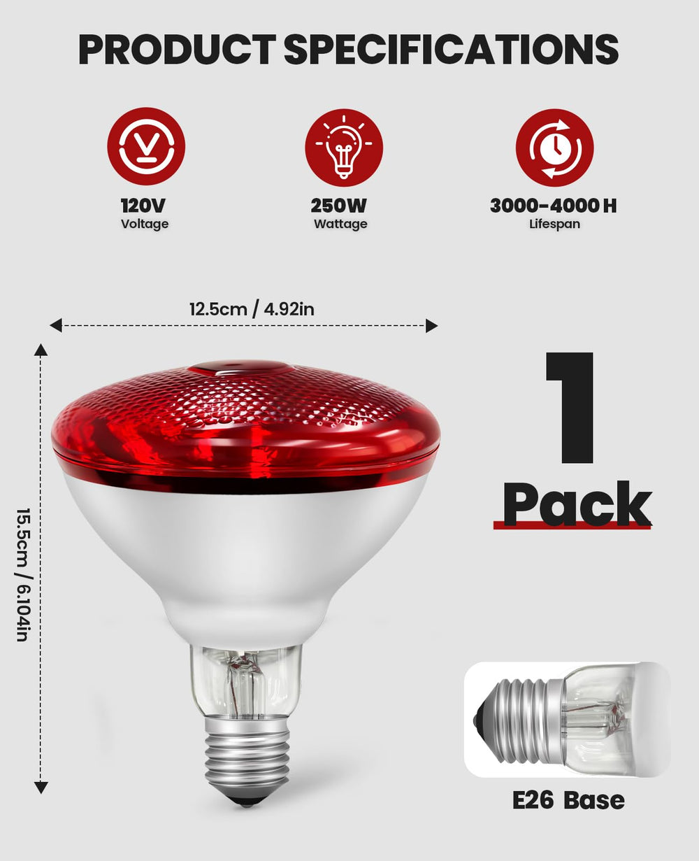 KINDEEP 250W heat lamp for food service warmth and insulation in service environments