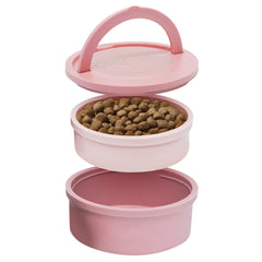 KindTail dog travel bowls duo with lid and handle for easy packing on trips.