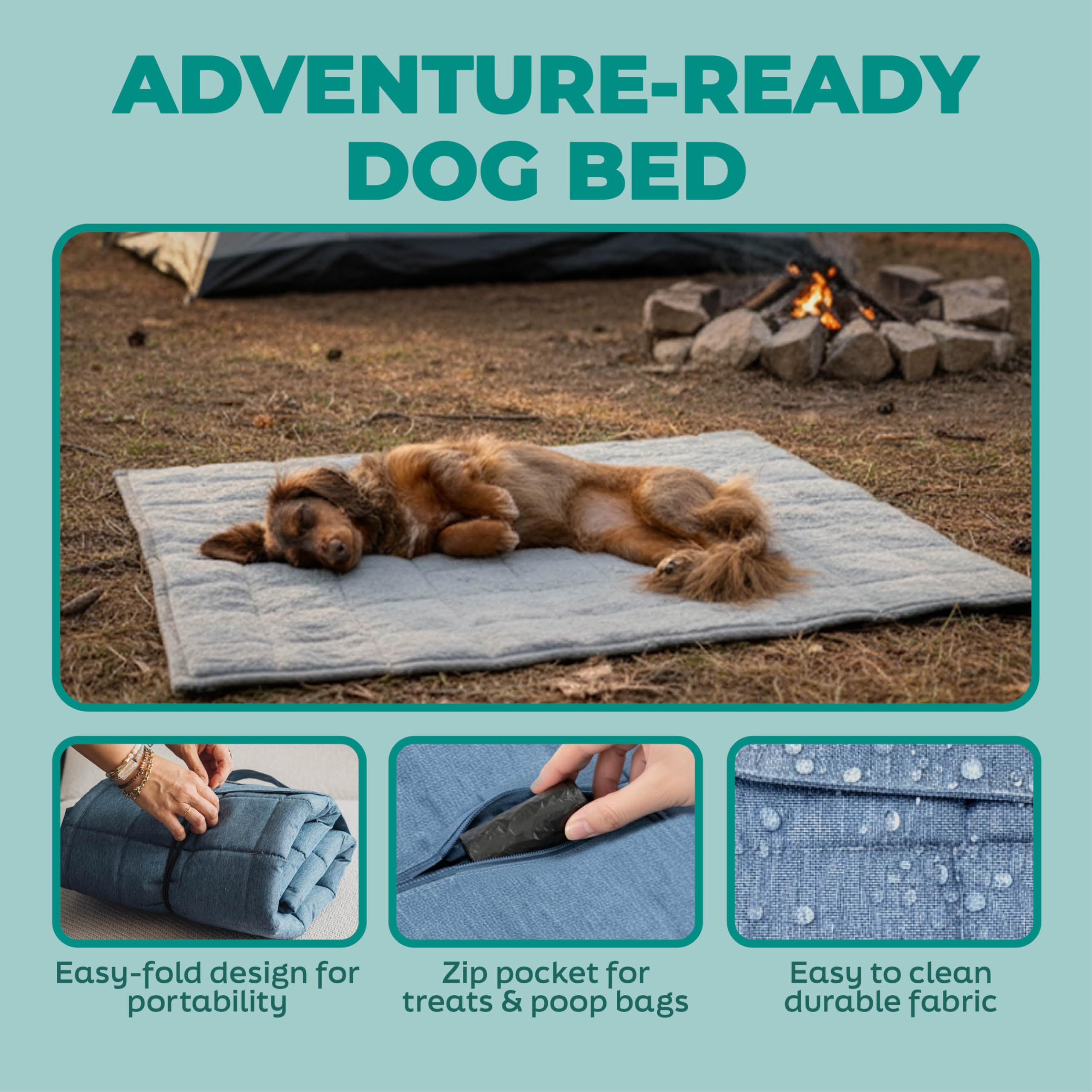 KindTail Nomad Nap Mat water-resistant base on damp surface protection