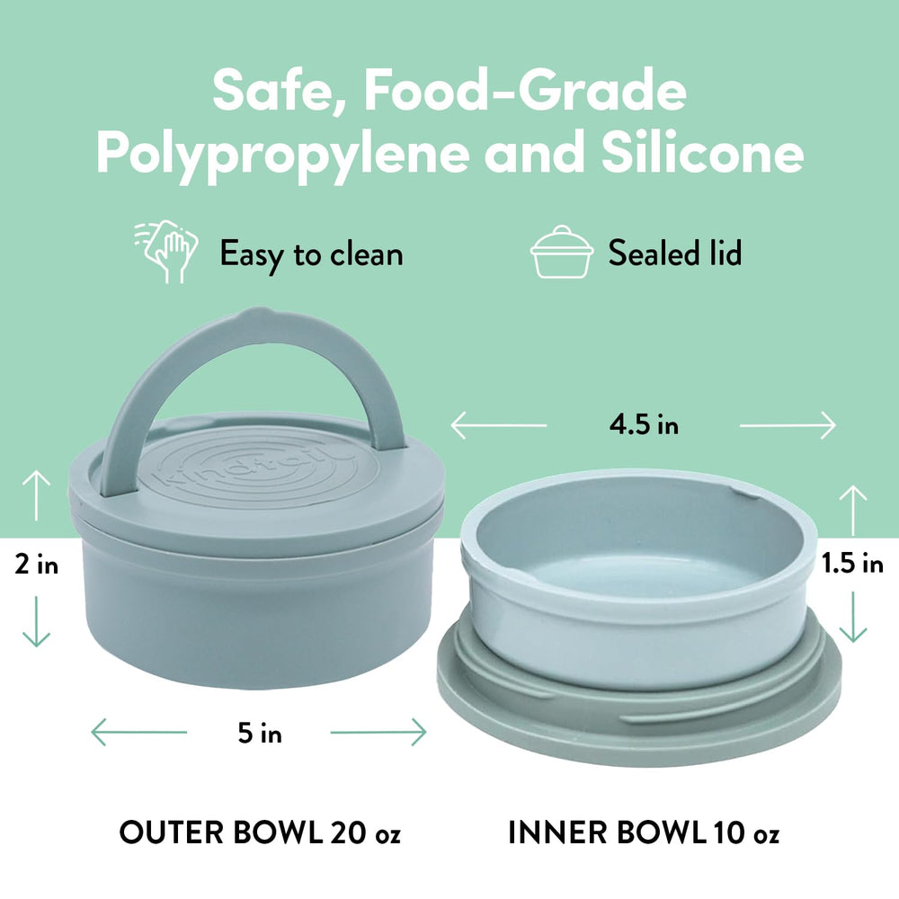 KindTail portable feeder stacked-bowls highlights space-saving design ideal for trunks, bags, or packs