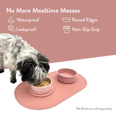 KindTail splash mat with raised edges protects floors from splashes and overflow.
