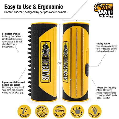 King Kanine deshedding brush slicker bristles gently lift shedding fur