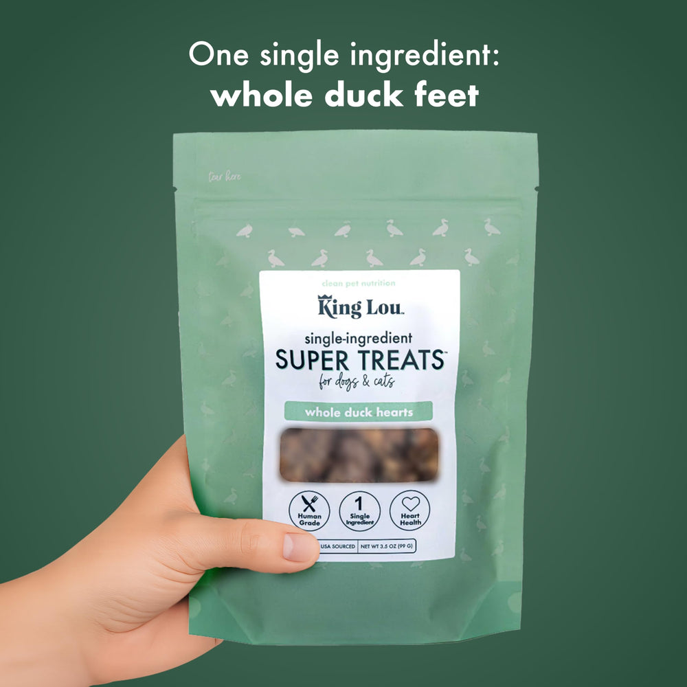 King Lou Pets nutrition image featuring taurine zinc and iron content