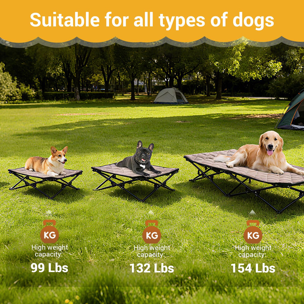 KingCamp elevated dog bed medium anti-slip feet prevent sliding on surfaces.