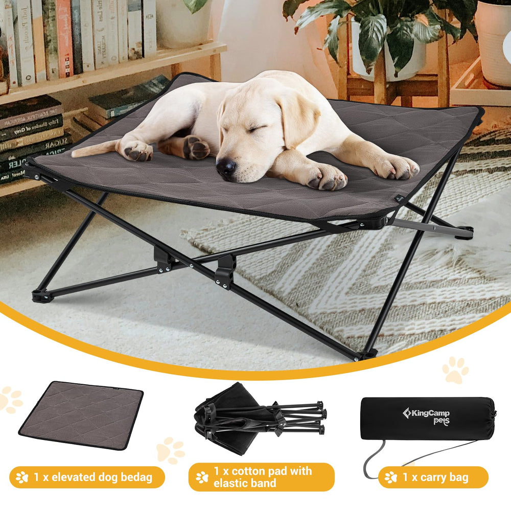KingCamp elevated dog bed medium quick assembly demonstration for setup.