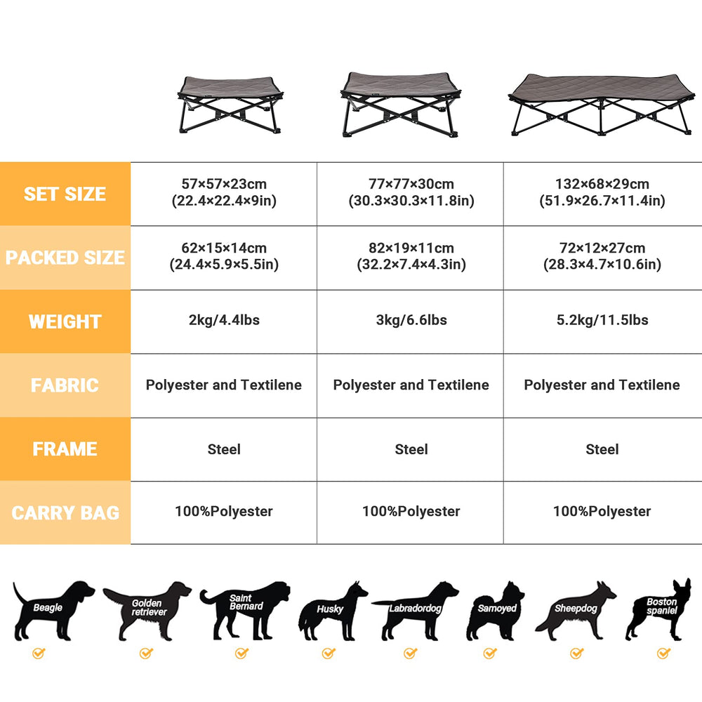 KingCamp elevated dog bed mesh cooling surface for hot days