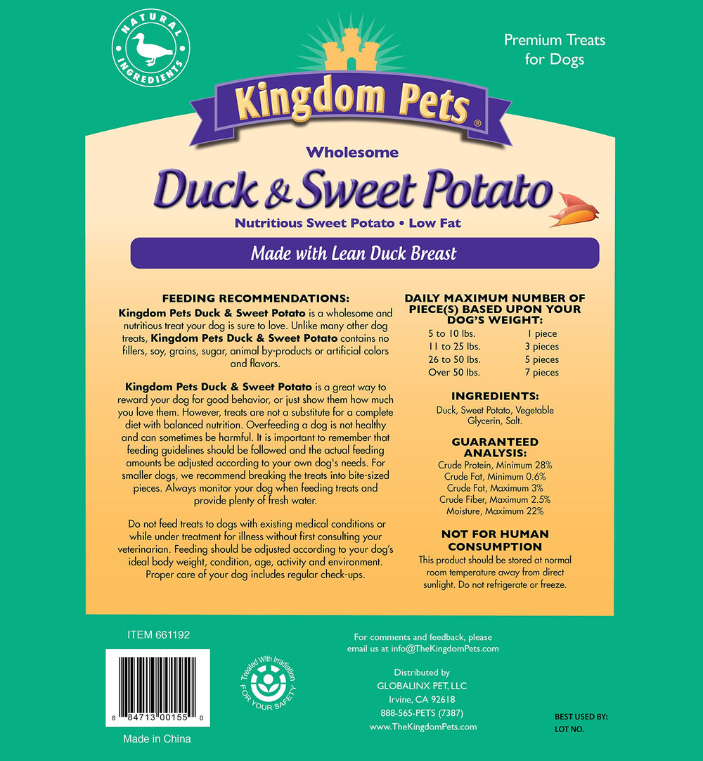 Kingdom Pets duck jerky bite sized pieces support easy rewards during training.