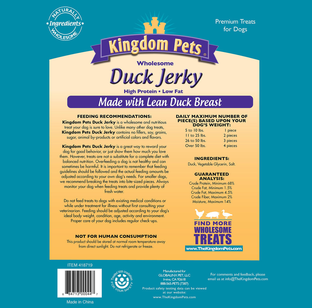Kingdom Pets Duck Jerky treat breakable pieces for small dogs