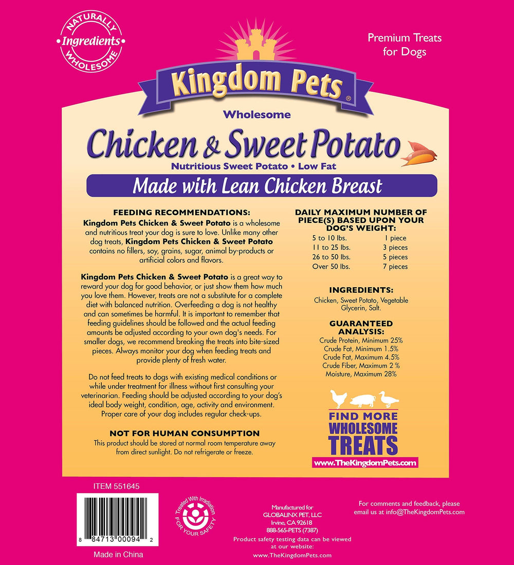 Kingdom Pets filler free chicken jerky slices breakable for small dogs