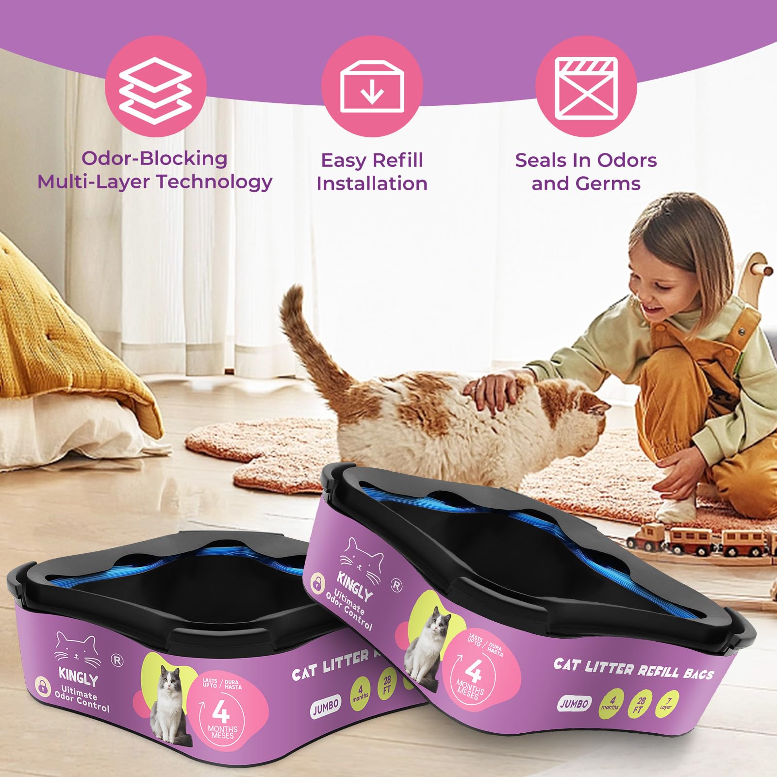 Kingly compatible refill ideal for single-cat homes with Litter Genie systems.