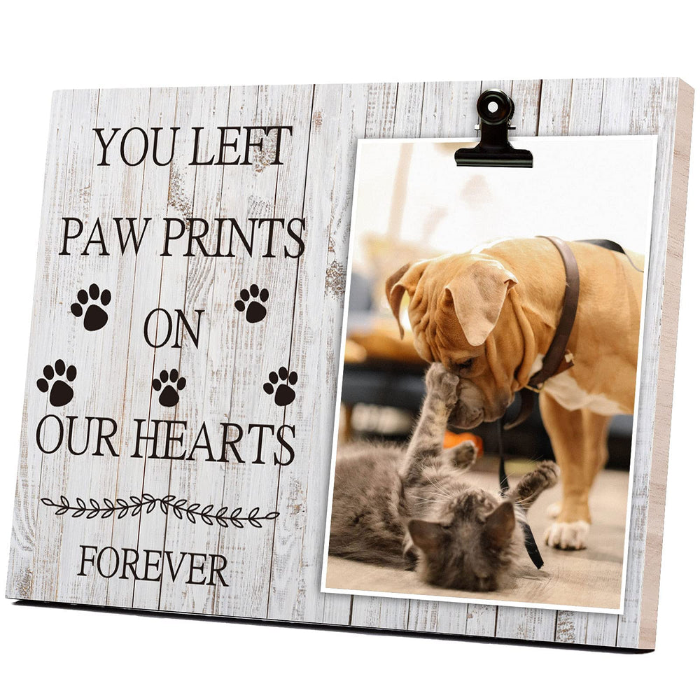 KINGNOW pet frame in solid wood showcases a 4x6 photo with timeless display.