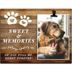 KINGNOW pet memorial frame wood-front displays cherished memories with natural finish.