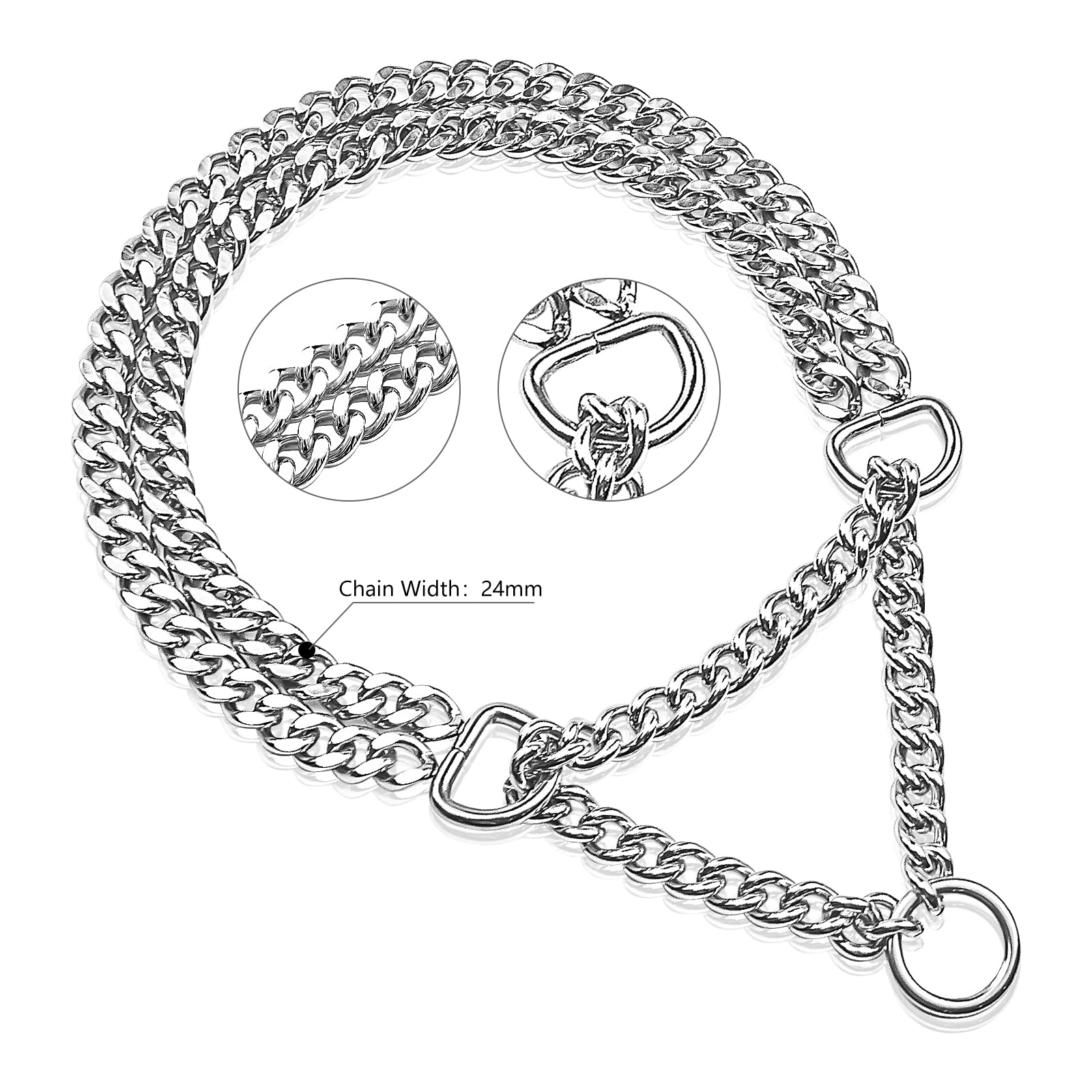 KINGOLDOGS polished silver collar close-up emphasizes timeless style and comfort.